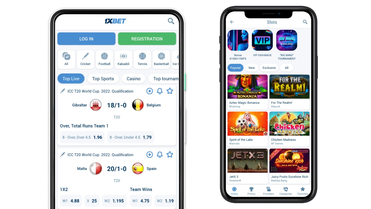 1xBet mobile application for Android & iOS devices