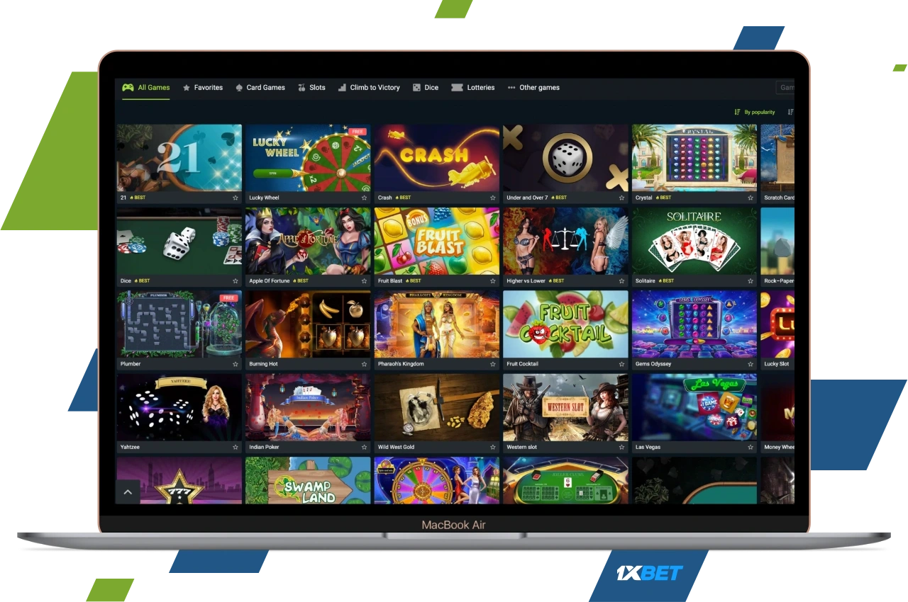 1xBet for PC users will find hundreds of 1xGames for every taste