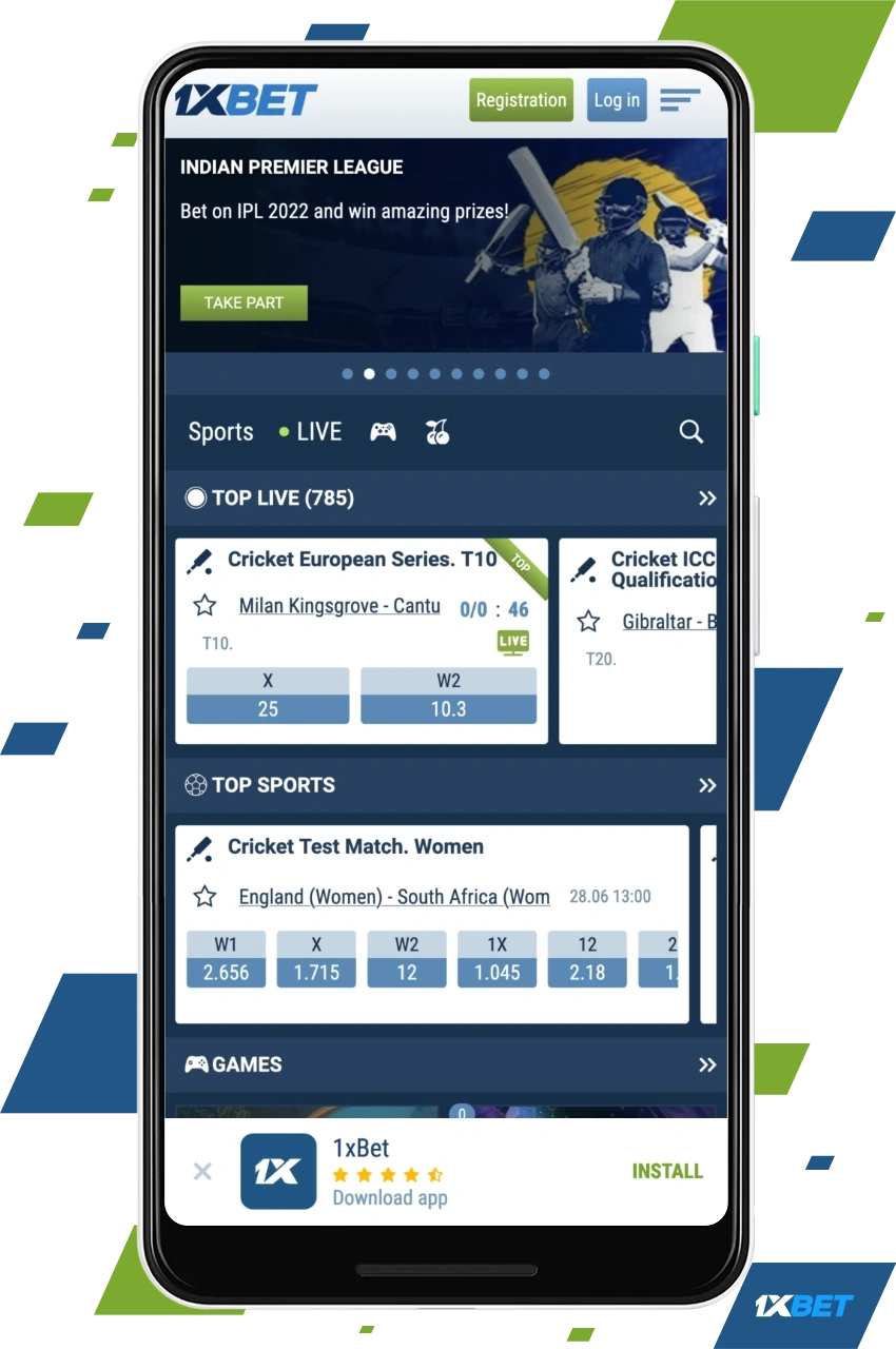 The 1xBet mobile app for Android can be downloaded from the official website