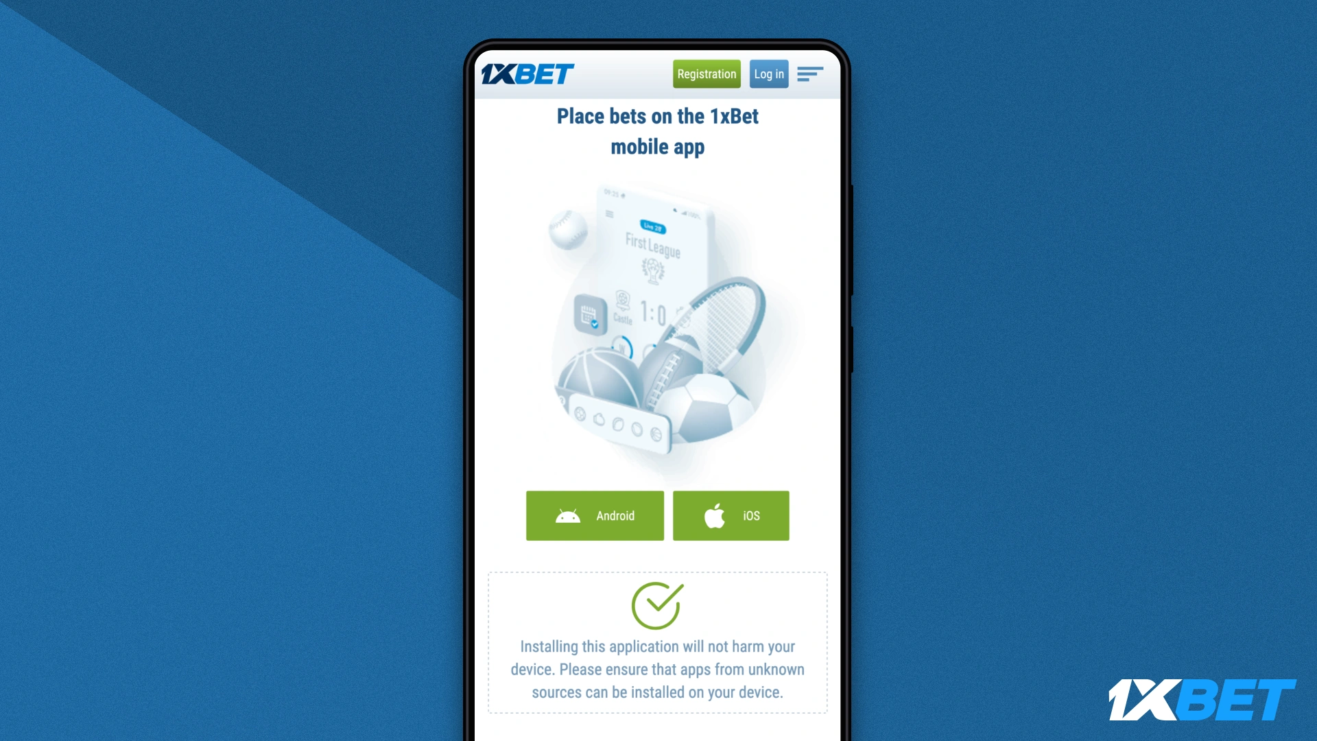 Download the 1xBet APK file on your smartphone to install the app on your Android smartphone or tablet