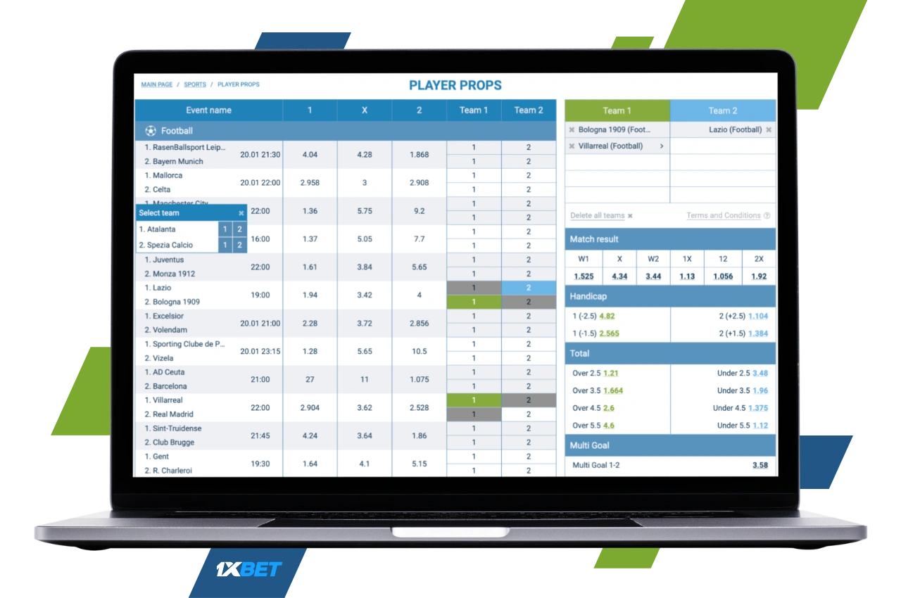 1xbet Bet Constructor allows you to virtually create groups of matches between different sports