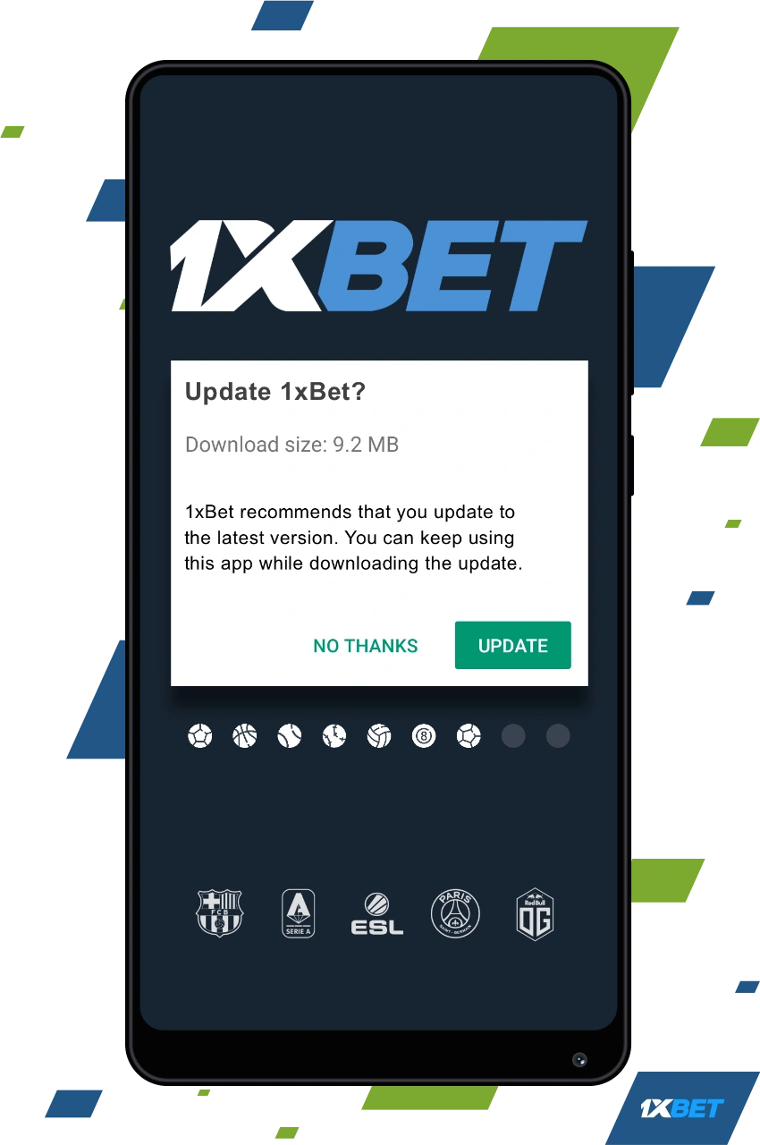 You will be able to update the 1xBet app when the new version of the app is available to you
