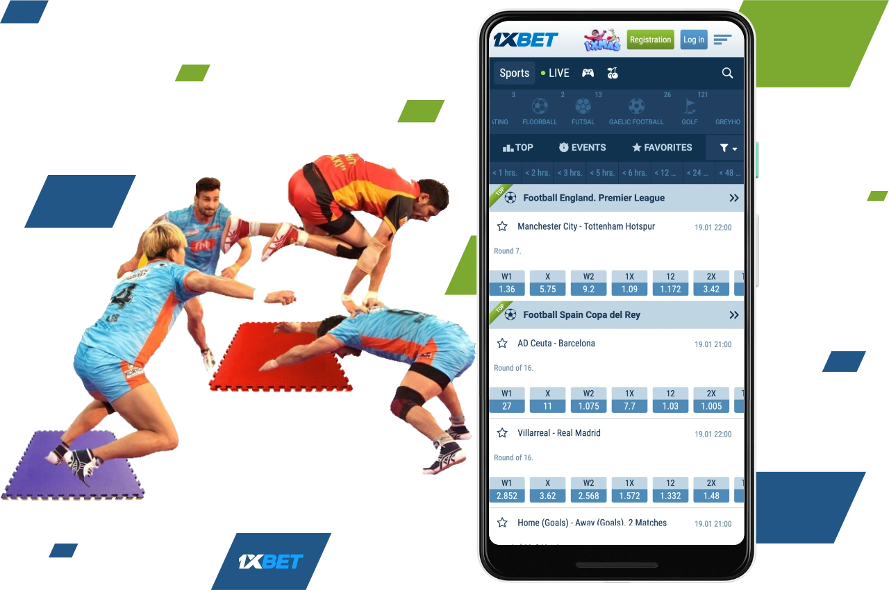1xBet has a wide line of bets on Kabaddi for Bangladeshi players