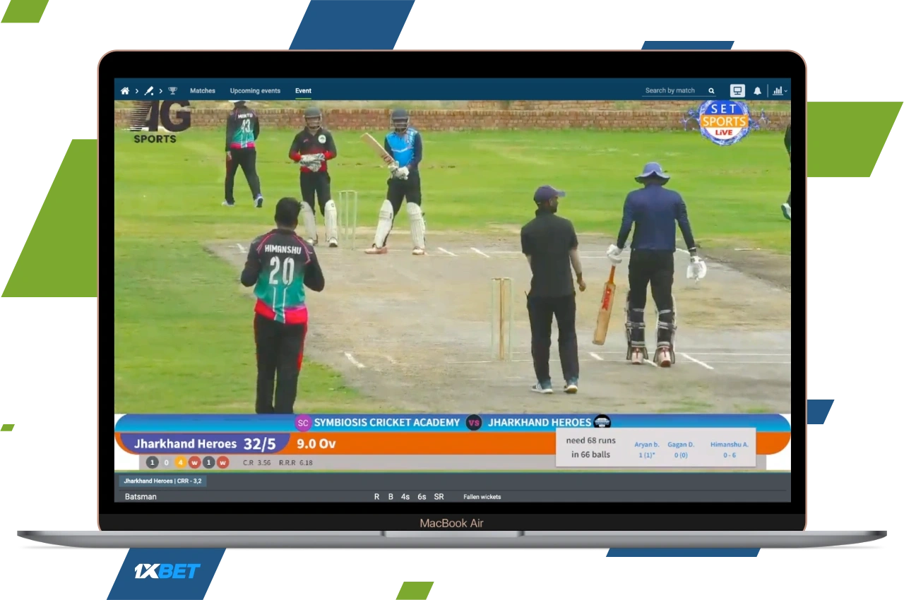 Using 1xBet for PC you can not only bet on sports, but also watch live broadcasts of live matches.